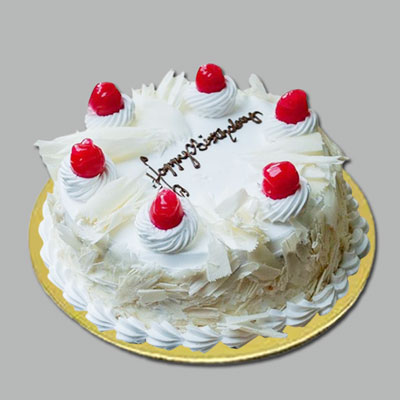 "Round shape White Forest cake - 1kg - Click here to View more details about this Product